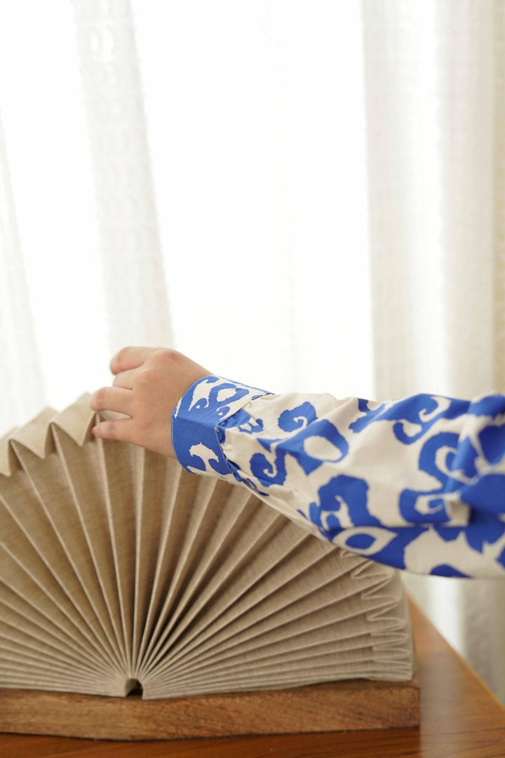 NIDA BLUE COTTON POPLIN SHIRT - Kaajh