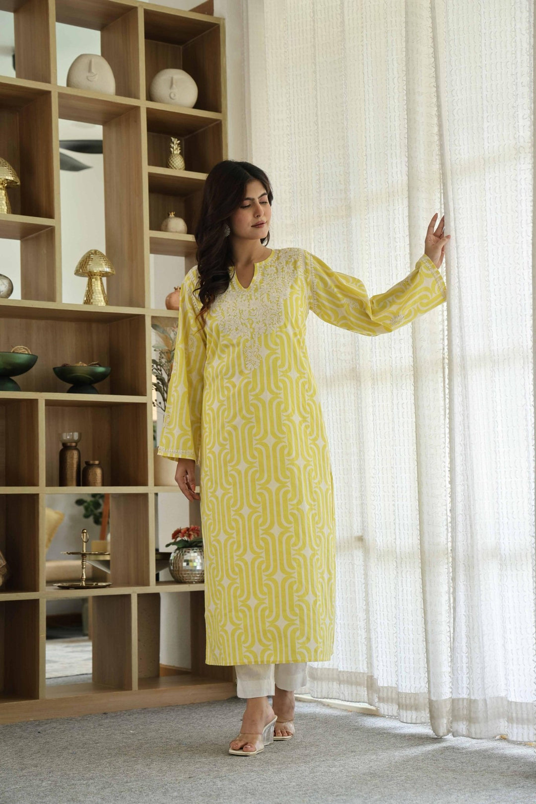 PREMIUM CHIKANKARI EMBROIDERED KURTA - Kaajh