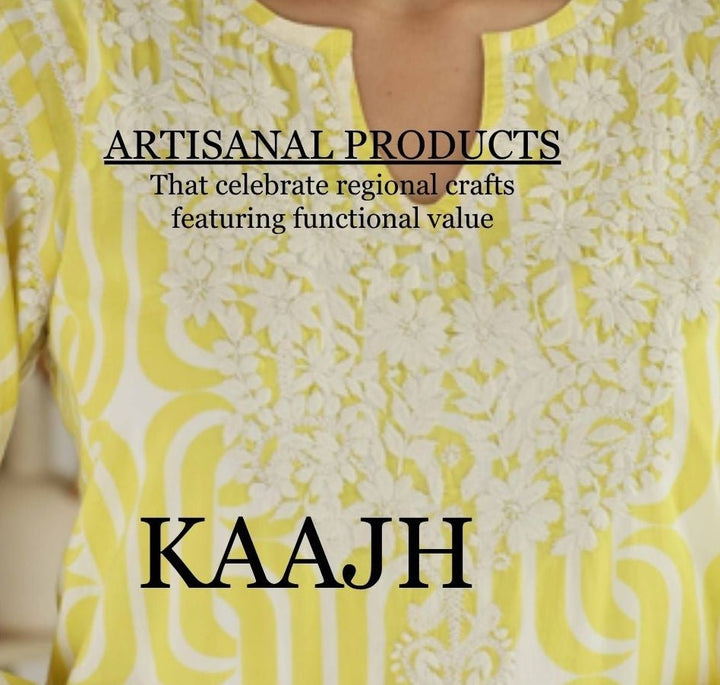 PREMIUM CHIKANKARI EMBROIDERED KURTA - Kaajh