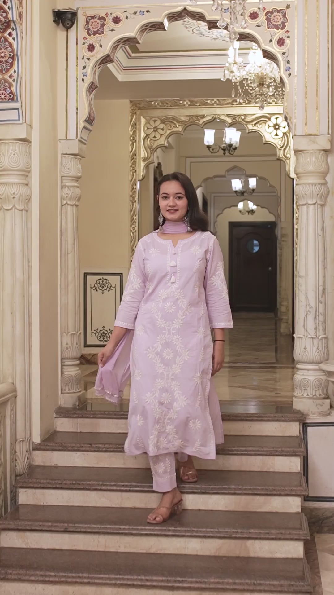 Purple Lucknow Chikankari Suit Set