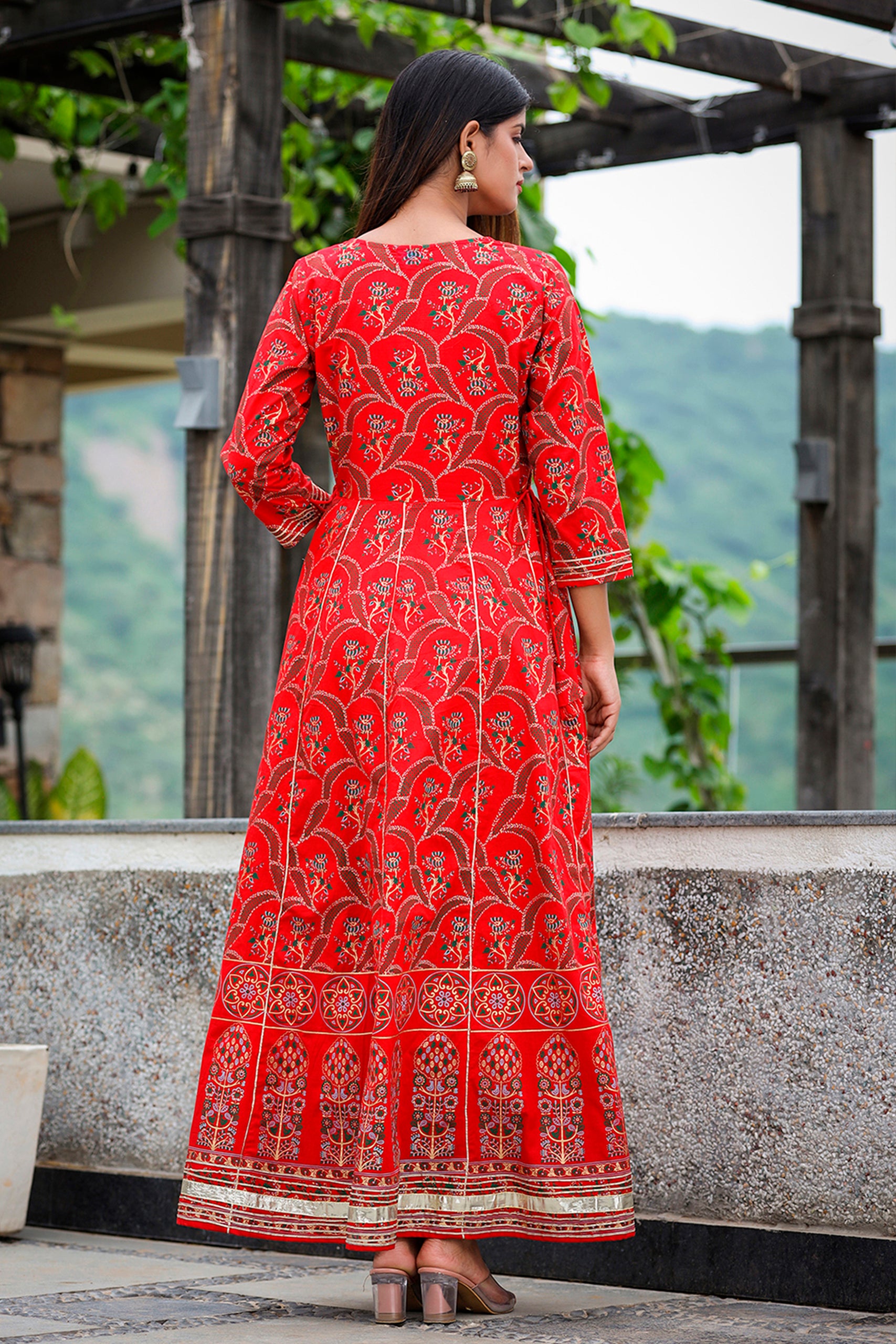 Party Wear Anarkali RED ETHNIC GOWN DH_12-20 at Rs 859 in Mumbai | ID:  22961866455