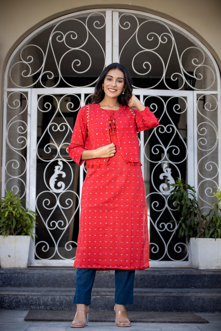 Buy Red Kurti and Pant | Best Traditional Dress for Women in India | Kaajh