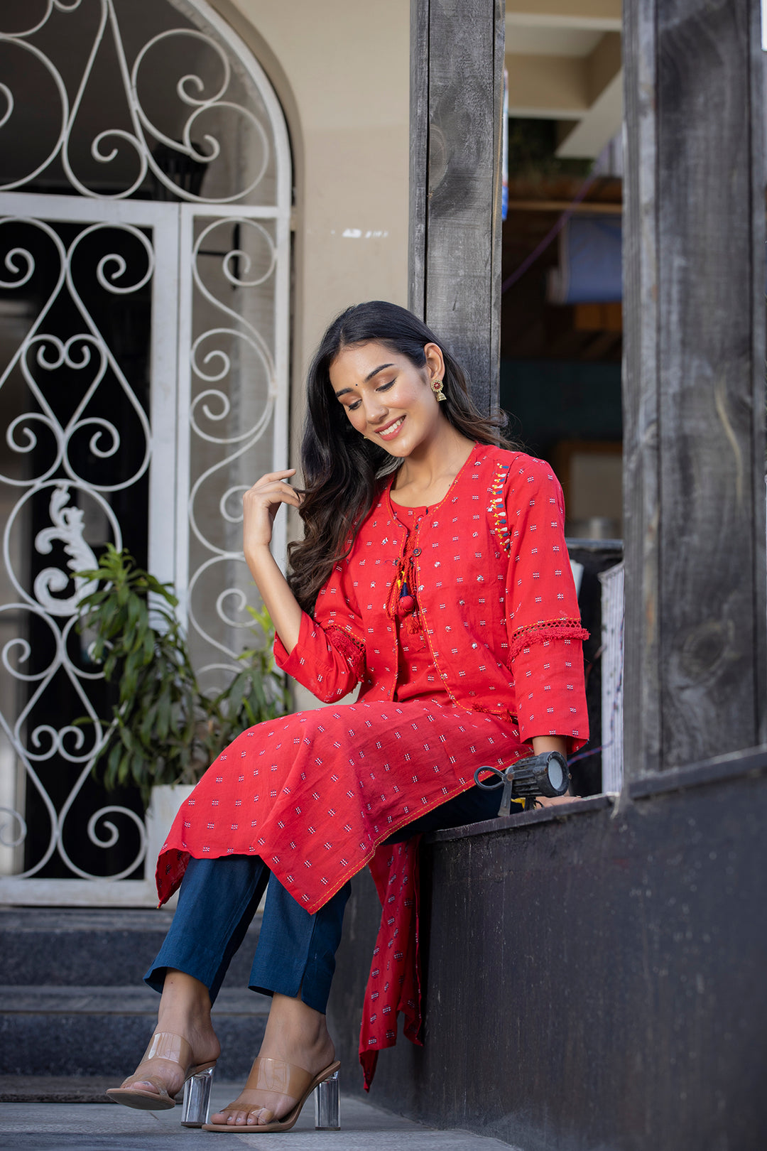 Buy Red Kurti and Pant | Best Traditional Dress for Women in India | Kaajh