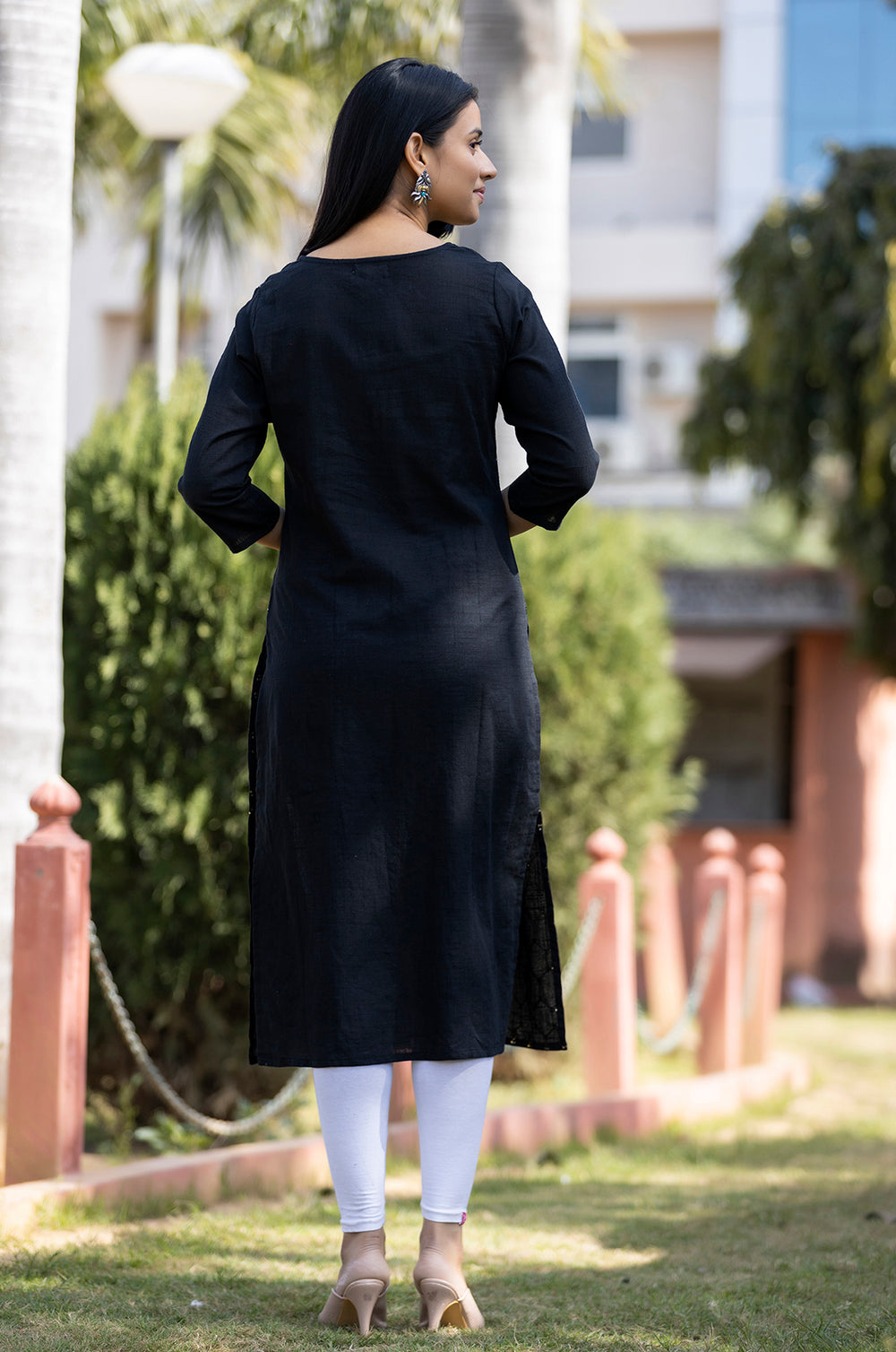 Buy Black Sequin Full Sleeves Kurta | Best Casual Wear Online for Women