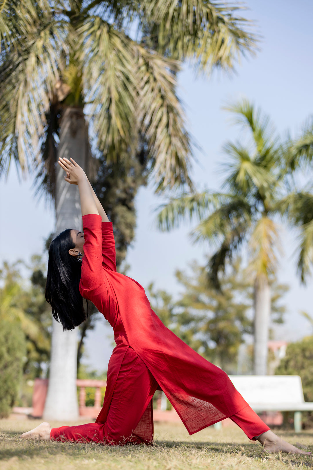 Buy Red Cotton Long kurti for Women | Best Formal Full Sleeve Kurta
