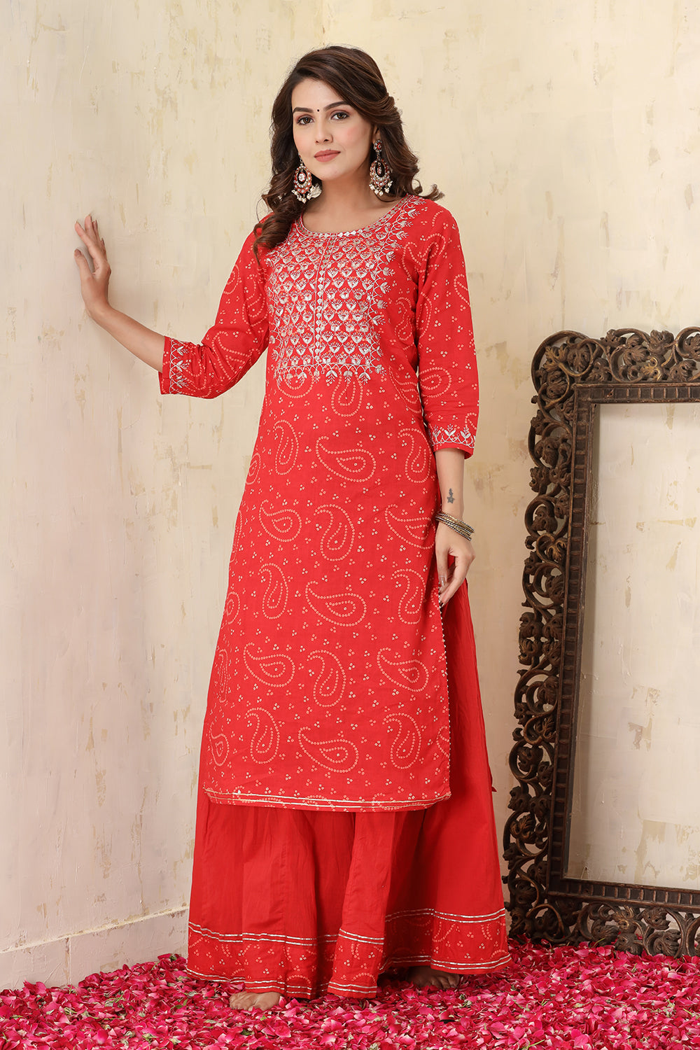 Red Sharara Dress