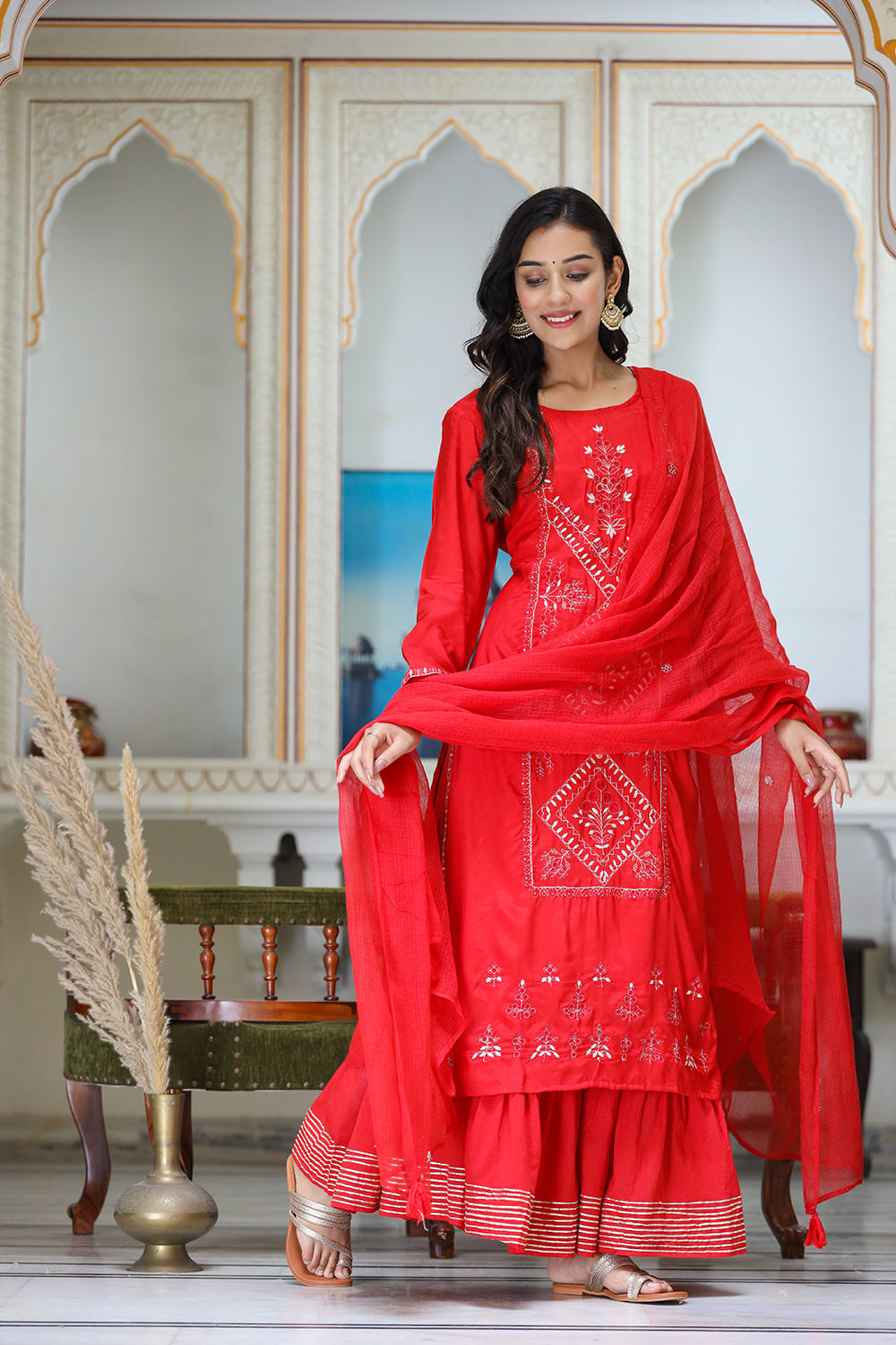 Buy Red Sharara Dress for weddings