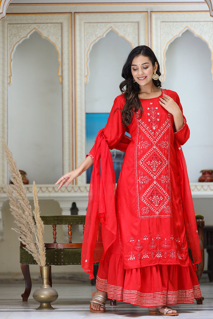 Buy Red Sharara Dress for weddings