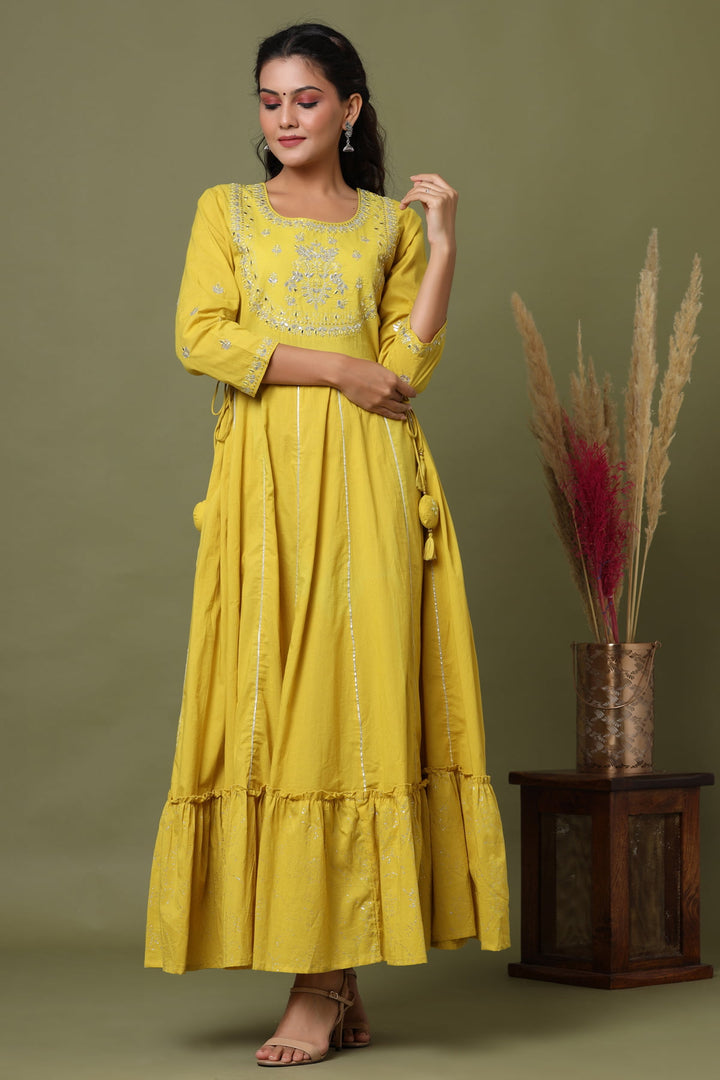 Buy Yellow Ethnic Dress for ladies | Best Indian Traditional Dress for Women Online