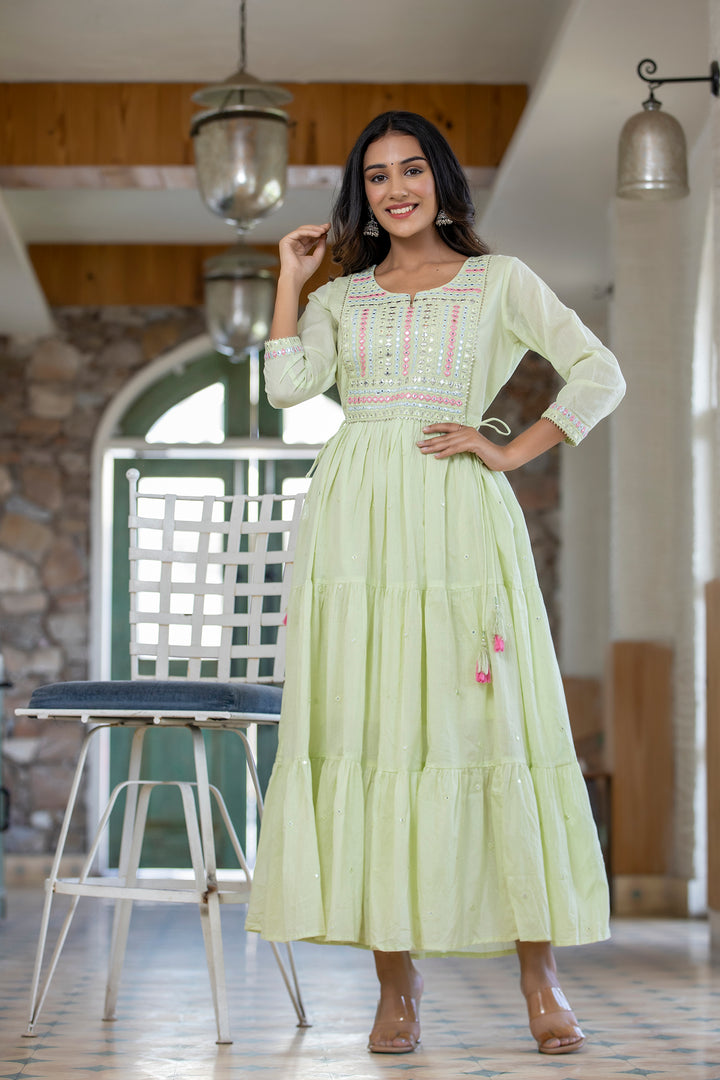 Buy Green Ethnic Dress for ladies | Best Indian Traditional Dress for Women Online