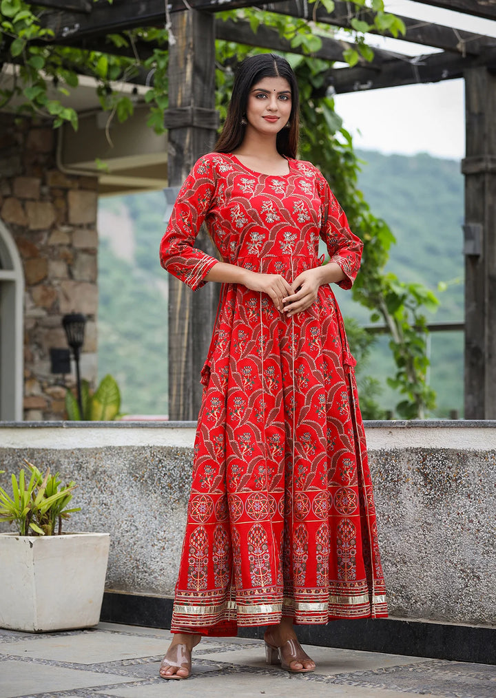 Buy Red Ethnic Gown for Women | Best Ethnic Dress for Ladies