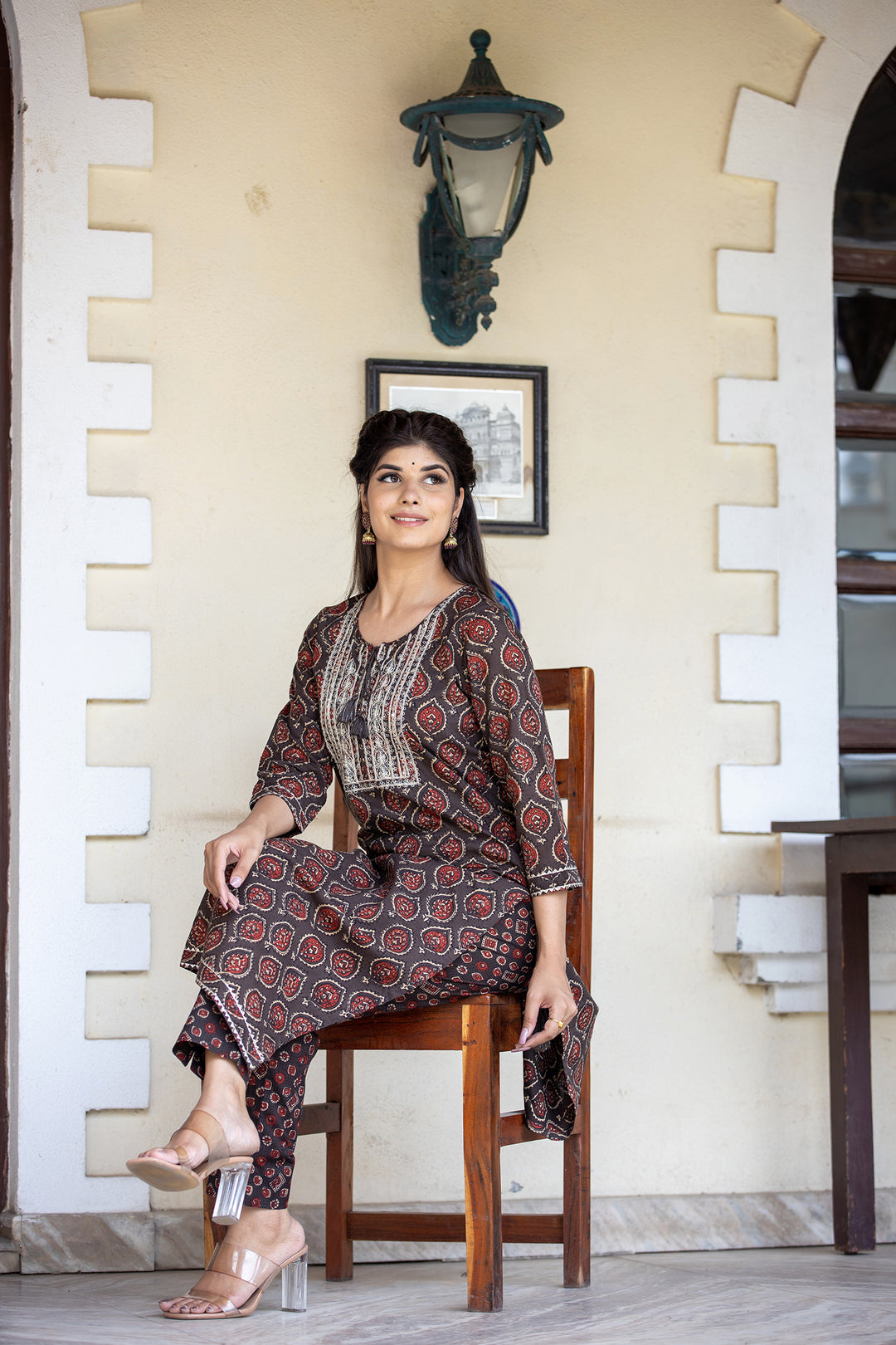 Brown Kurta Set for Women: Buy an Indian Ethnic Kurti and Pant Set | Kaajh