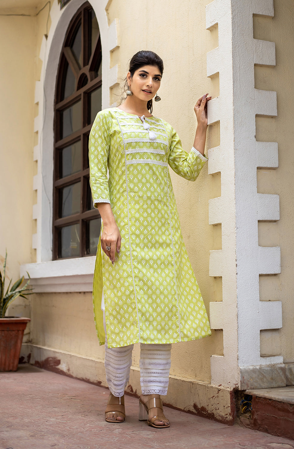 Buy Casual Green Kurti | Best party wear Ethnic kurti online in India 