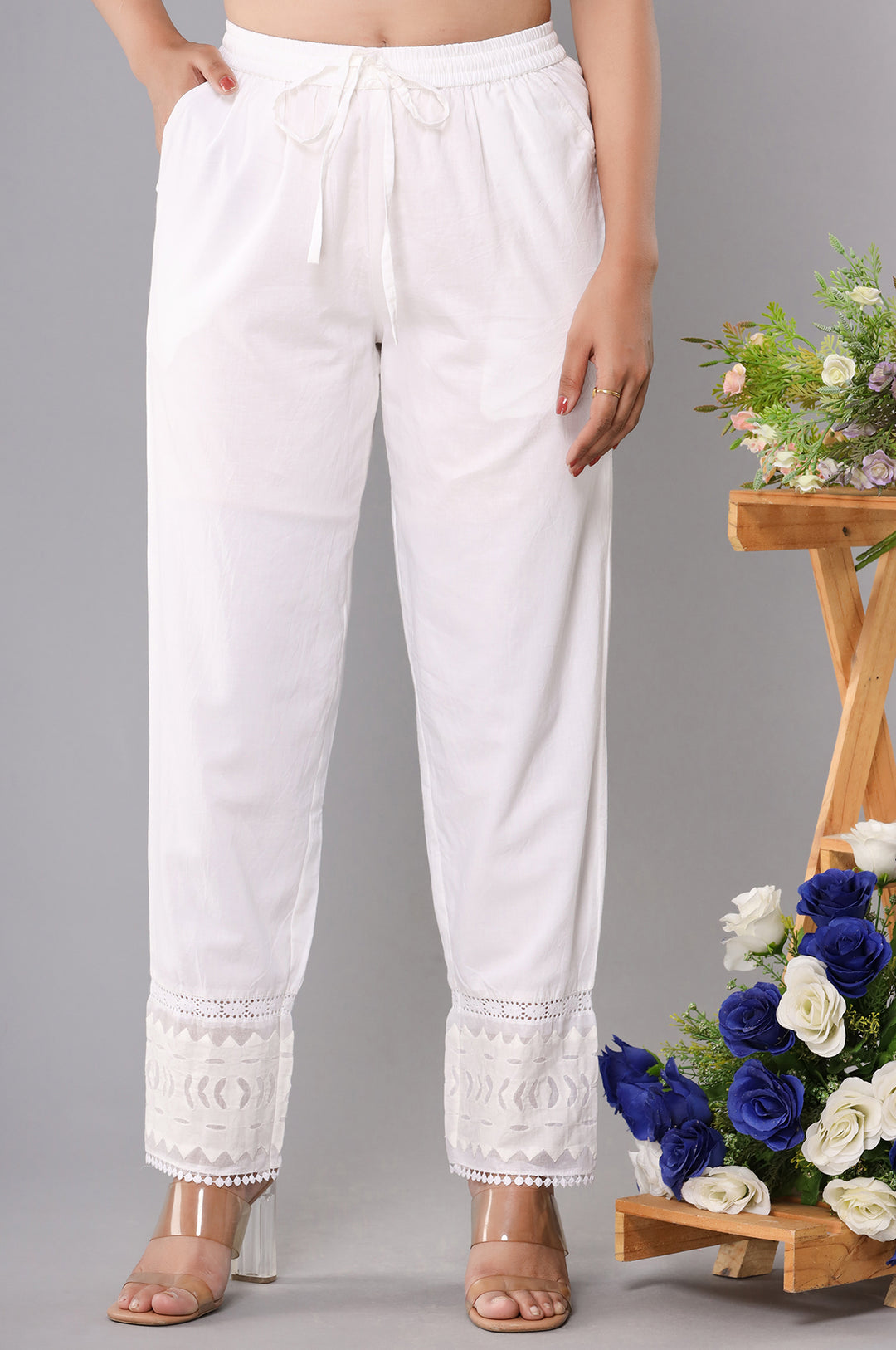 Ice Off White Laced Cut Work Pant
