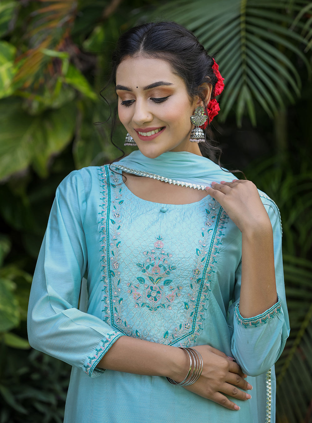 Buy Green Silk Sharara Suit For Women | Best Silk Sharara Dress Online