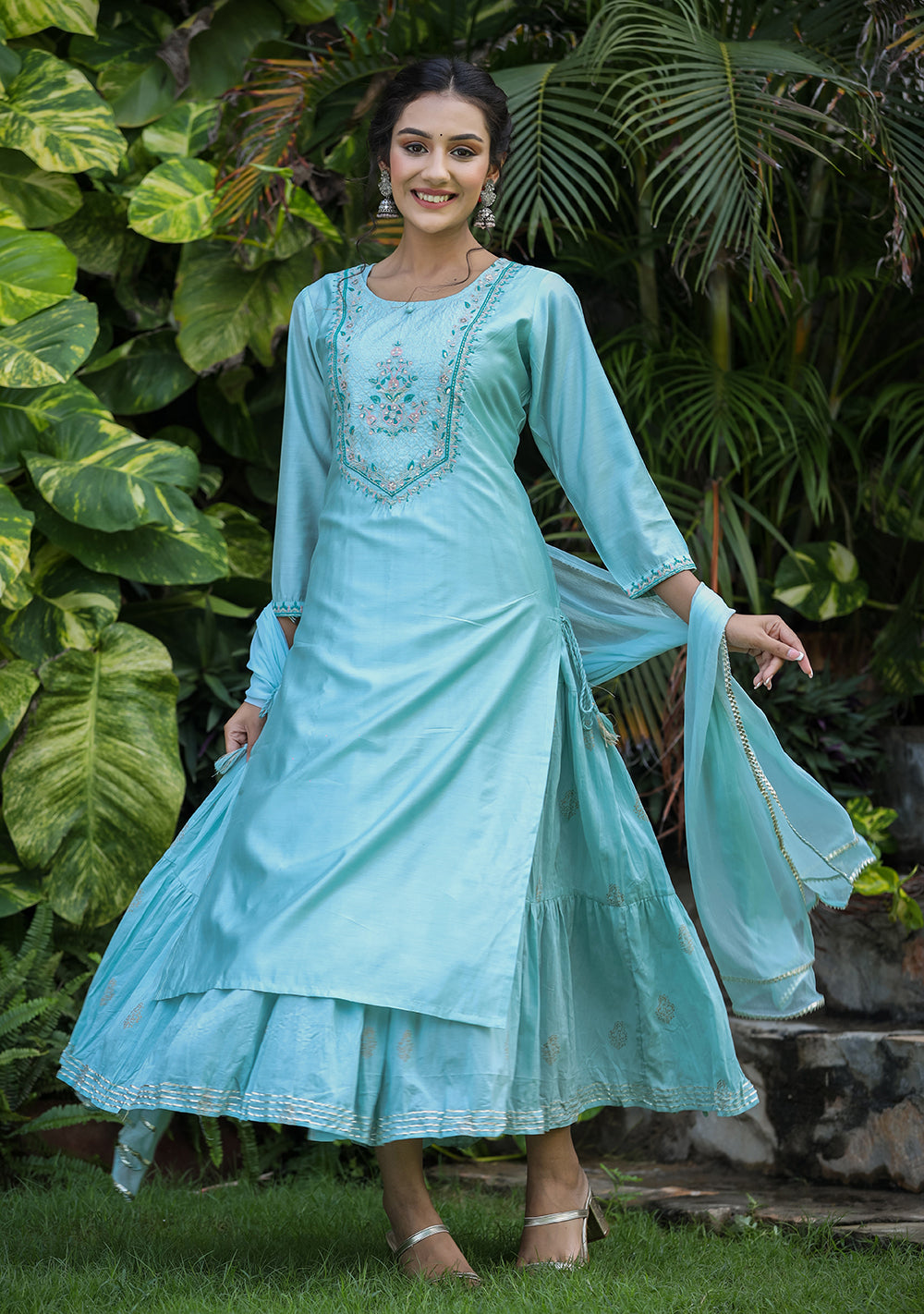 Buy Green Silk Sharara Suit For Women | Best Silk Sharara Dress Online
