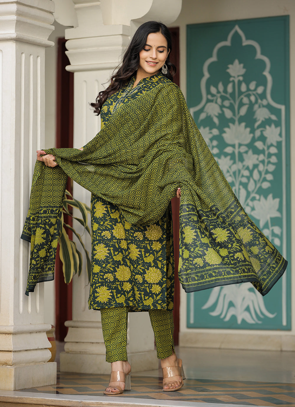 Green Suit Set For Women