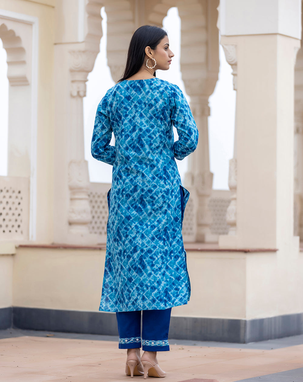 Buy Blue Tie Dye Cotton Suits for Ladies Online in India by Kaajh