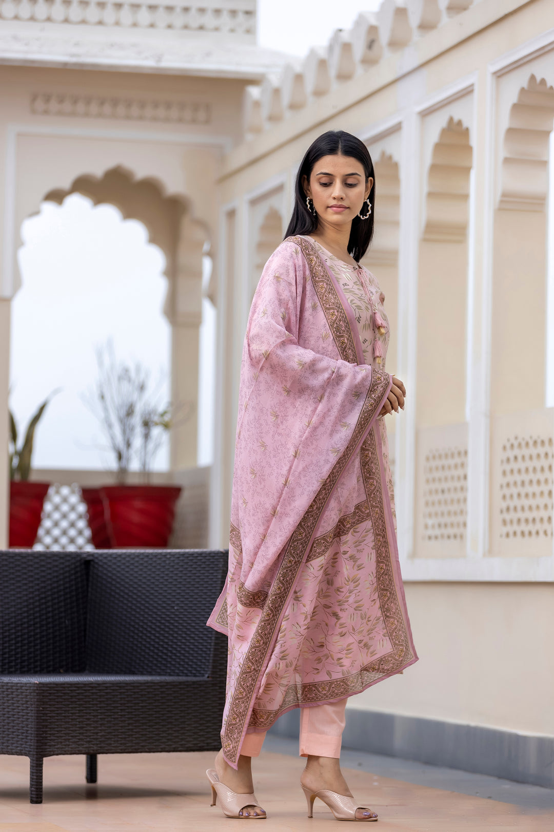 Buy a Designer Pink Suit Set Online, Best Silk Suit Set for Women